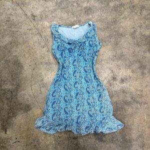 Vintage retro y2k paisley coquette floral mini ruffle dress